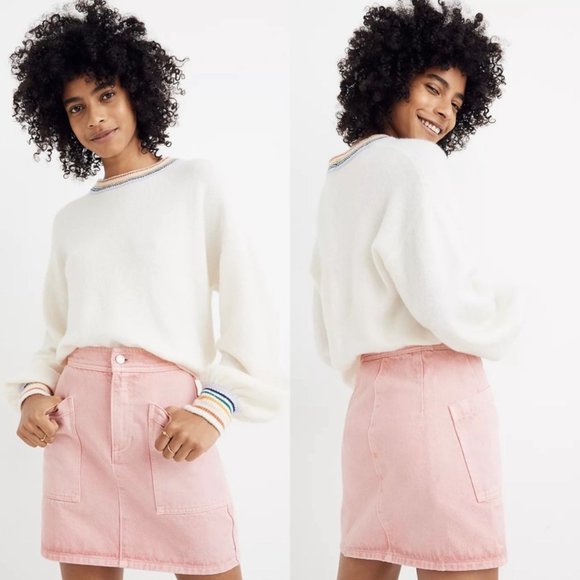 MADEWELL Pink Denim Mini Skirt - Picture 1 of 5